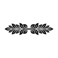 Elegant Black Leafy Border Element on Gradient Background vector