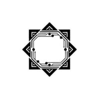 Geometric Tech Circuit Board in Star , Minimalist Abstract vector