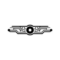 Abstract Circuit Board Element on White Tech , Minimalist . vector