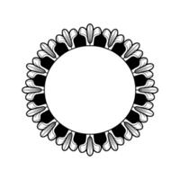Elegant Black and White Circular Decorative Frame on White Background vector