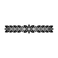 Decorative Floral Border Element, Black Leaves, Simple vector
