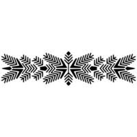 Minimalist Winter Decoration Black Snowflake Border on White Background vector