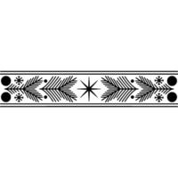 Minimalist Christmas Border Geometric Black White Decorative Element vector