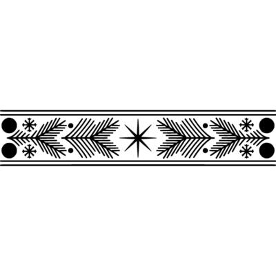 Minimalist Christmas Border Geometric Black White Decorative Element