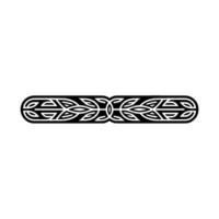 Black White Ornamental Element Repeating Floral Pattern on White vector