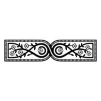 Black Floral Scroll , Decorative Border Element on White vector