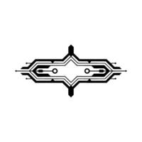 Abstract Tech Circuitry Emblem, Minimalist , White Background vector