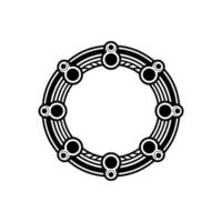 Abstract Geometric Circle Ornament in Black White, Art Deco Style vector