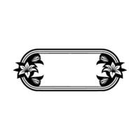 Elegant Floral Frame with Lilies, Black and White vector