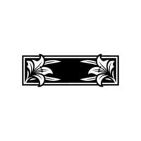 Elegant Black White Lily Frame Decorative Element vector