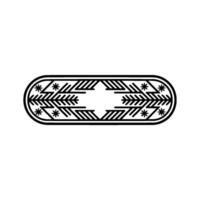 Geometric Abstract Black and White Ornamental Border Element vector