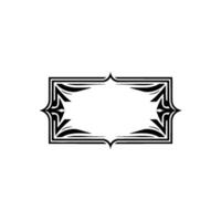 Elegant Decorative Frame in Black on Cream Ornamental Border vector