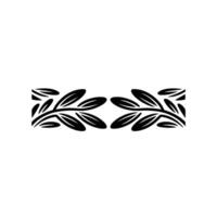 Elegant Black Leaves Border on White, Decorative Element vector
