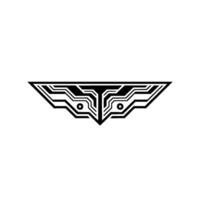 Tech Circuitry Butterfly Abstract , Minimalist, vector