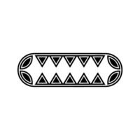 Geometric Black and White Oval with Triangles and Abstract Elements vector