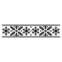 Elegant Snowflake Border Black and White Winter vector