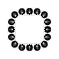 Art Deco Square Frame with Circular Motif Black and White vector