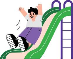 A flat style illustration showing kid slides vector