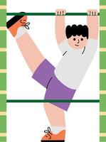 A flat style illustration showing childhood fun vector