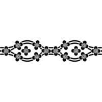 Floral Border Pattern in Black and White Minimalist vector