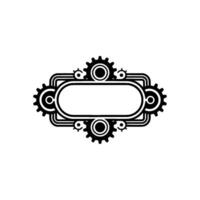 Steampunk Gear Frame Blank Banner Illustration vector