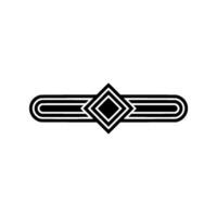 Geometric Black and White Element with Diamond Center vector