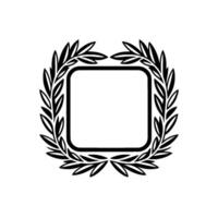 Black Laurel Wreath Frame on White Background vector
