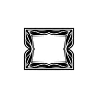 Elegant Black and White Ornate Frame on White Background vector