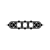 Geometric Black Ornament on White Minimalist, Elegant, Decorative Element vector