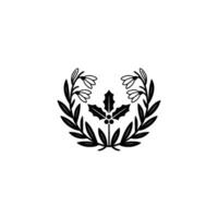 Minimalist Christmas Ornament with Holly and Snowdrops vector