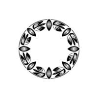 Minimalist Leaf Wreath on White Elegant vector
