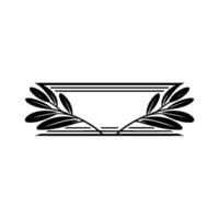 Elegant Black White Botanical Frame Element vector