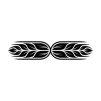Symmetric Leaf Ornament , Black Silhouette, Minimalist, Decorative Element vector
