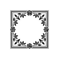 Elegant Black Floral Frame, Minimalist , Invitation Greeting Card Element vector