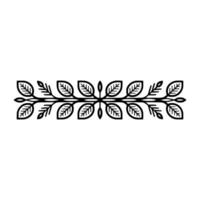 Minimalist Leafy Border Element on White Decorative vector