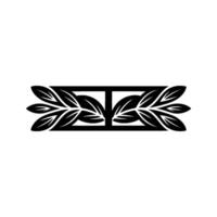 Elegant Laurel Wreath Frame on White Minimalist , Modern, Decorative vector