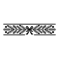 Festive Black and White Decorative Border with Bow vector
