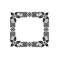 Elegant Winter Frame Holly, Snowflake, Geometric, Minimalist vector