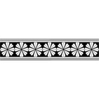 Abstract Floral Border, Geometric Pattern in Black and White vector
