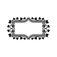 Elegant Floral Frame with Ivy and Flowers Illustration vector