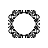 Elegant Rose Wreath Frame, Circular Border For Invitations, Decorative vector