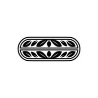 Minimalist Floral Ornament, Black White, Element vector