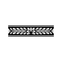 Elegant Black and White Leaf Border on Cream Background vector