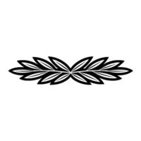 Minimalist Laurel Wreath , Black and Silver on White vector