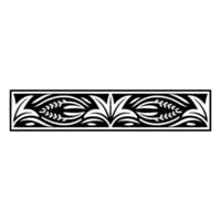 Geometric Floral Border in Black and White, Decorative Element vector