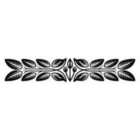 Decorative Leaf Border Minimalist Black and White Element vector