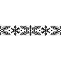 Minimalist Winter Border with Snowflake and Pine Leaf Elements vector