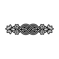 Elegant Black Floral Ornamental Border on White Background vector