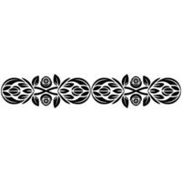 Elegant Floral Border Ornament in Black White, Decorative Element vector