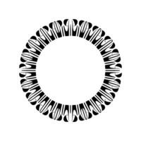 Geometric Black White Mandala with White Frame Glow vector